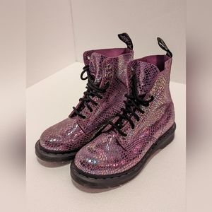 Dr Marten Purple 1460 Pascal Boots Snake Metallic
